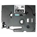 Q-Nomic TZe-325 fita 9mm texto branco sobre preto (8M) | QNTZe-325