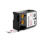 DYMO 1868758 XTL fita vinil vermelho sobre branco 24mm | DYM1868758