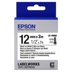 Epson LK-4WBH Fita preto sobre branco resistente ao calor 12mm (C53S654025) | EPSLK-4WBH