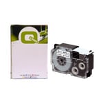 Q-Nomic Casio XR-18WE fita preta sobre branca de 18 mm | QNXR18WE
