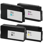 Q-Nomic 711 Pack 4 Tinteiros (BK/C/M/Y) | QNB-711bkcmy