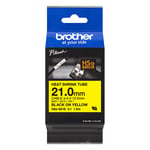 Brother HSe-651E fita de tubo termorretrátil preto sobre amarelo 21 mm | BROHSE651E