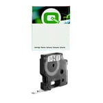 Q-Nomic 2093098 fita preta sobre branco 19 mm 10 fitas | QN2093098