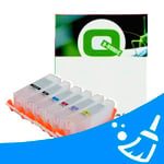 Q-Nomic PGI-580 / CLI-581 Pack Tinteiro de limpeza para 6 cores | QN-PGI580-CLI581Blue_clean
