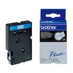 Brother TC-203 fita 12mm texto Azul sobre branco (7,7m) | BROTC-203