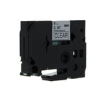 Q-Nomic TZe-S121 fita extra adesiva 9mm texto preto sobre transparente (8M) | QNTZe-S121