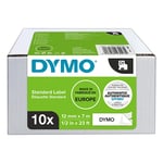 Dymo 2093097 fita preta sobre branco 12 mm 10 fitas | DYM2093097