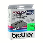 Fita Brother TX-D31 texto preto sobre verde fluorescente 12mm | BROTXD31