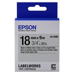 Epson LK-5SBE Fita preto mate sobre prateado 18mm (C53S655013) | EPSLK-5SBE