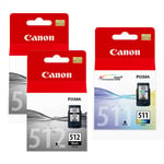 Canon Pack poupança 2 x PG512 + CL511 | CANB-2PG512-CL511