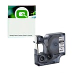 Q-Nomic S0718300 / 18055 termoretráctil preto sobre branco 12mm | QNS0718300