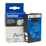 Brother TC-195 fita 9mm texto branco sobre transparente (7,7m) | BROTC-195