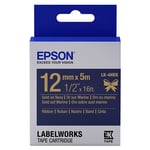 Epson LK-4HKK Fita acetinada dourada sobre azul marinho 12mm (C53S654002) | EPSLK-4HKK