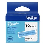 Brother Btag-L33 fita não laminada azul sobre azul claro 12 mm | BROBTAGL33