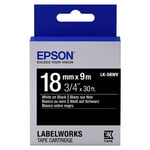 Epson LK-5BWV Fita brilhante branco sobre preto 18mm (C53S655014) | EPSLK-5BWV