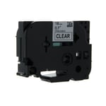 Q-Nomic TZe-S141 fita súper adesiva 18mm texto preto sobre transparente (8M) | QNTZe-S141