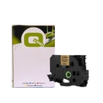 Q-Nomic TZe-PR851 fita preta sobre dourado de 24 mm | QNTZE-PR851