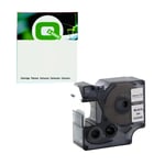 Q-Nomic S0720920 / 53710 D1 poliéster texto preto sobre transparente 24mm | QNS0720920
