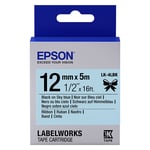Epson LK-4LBK fita acetinada preto sobre azul claro 12mm (C53S654032) | EPSLK-4LBK