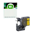 Q-Nomic S0718080 / 18490 nylon flexível preto sobre amarelo 12mm | QNS0718080