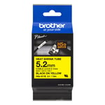 Brother HSe-611E fita de tubo termorretrátil preto sobre amarelo 6 mm | BROHSE611E