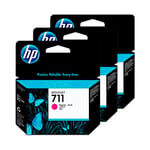 HP 711 (CZ135A) Pack 3 tinteiros magenta | HPB-CZ135A