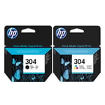 HP 304 Pack de 2 tinteiros: preto + cores | HPB304