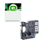 Q-Nomic 43613 (S0720780) D1 poliéster texto preto sobre branco 6mm | QNS0720780
