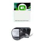 Q-Nomic MC-750-595-WT-BK fita vinílica preto sobre branco 19,05 mm x 7,62M | QNMC-750-595-WT-BK
