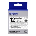 Epson LK-4TBN Fita preto sobre transparente 12mm (C53S654012) | EPSLK-4TBN