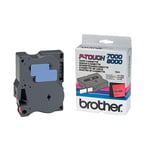 Fita Brother TX-451 texto preto sobre vermelho 24mm | BROTX451