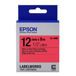 Epson LK-4RBP Fita preto sobre vermelho pastel 12mm (C53S654007) | EPSLK-4RBP