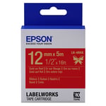 Epson LK-4RKK Fita acetinada dourado sobre vermelho 12mm (C53S654033) | EPSLK-4RKK