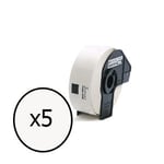 Pack x 5: Q-Nomic DK-11201 Etiqueta pré-cortada (Papel) 29x90 mm | QNB-DK-11201