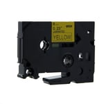 Q-Nomic TZe-611 fita 6mm texto preto sobre amarelo (8M) | QNTZe-611