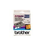 Fita Brother TX-B51 texto preto sobre laranja fluorescente 24mm | BROTXB51