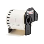 Q-Nomic DK-22251 Fita continua preto/vermelho sobre branco | Papel | Multiusos | 62mmx15,24M | QNDK-22251
