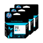 HP 711 (CZ134A) Pack 3 tinteiros ciano | HPB-CZ134A
