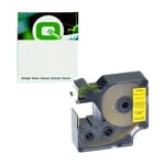 Q-Nomic S0718470 / 18433 IND Rhino Fita vinílica preta sobre amarelo 19mm | QNS0718470
