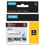 Dymo RHINO 1805418 vinil texto branco sobre castanho 19mm | DYM1805418