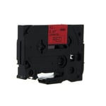 Q-Nomic TZe-431 fita 12mm texto preto sobre vermelho (8M) | QNTZe-431