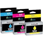 Lexmark 100 Pack 3 cores (CMY) | LEXB14N0849