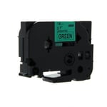Q-Nomic TZe-741 fita 18mm texto preto sobre verde (8M) | QNTZe-741