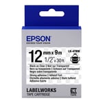 Epson LK-4TBW Fita preto sobre transparente fixação forte 12mm (C53S654015) | EPSLK-4TBW