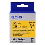 Epson LK-4YBA5 Fita termoretrátil preto sobre amarelo 5mm (C53S654906) | EPSLK-4YBA5