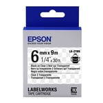 Epson LK-2TBN Fita preto sobre transparente 6mm (C53S652004) | EPSLK-2TBN