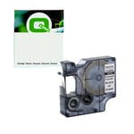 Q-Nomic S0718160 / 18508 IND RHINO poliéster texto preto sobre transpartente 9mm | QNS0718160