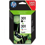 HP 301 Pack (N9J72AE) tinteiro preto + cores | HPB-301_R