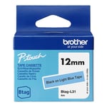Brother Btag-L31 fita não laminada preto sobre azul claro 12 mm | BROBTAGL31