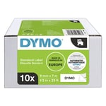 Dymo 2093096 fita preta sobre branco 9 mm 10 fitas | DYM2093096